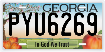 GA license plate PYU6269