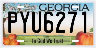 GA license plate PYU6271