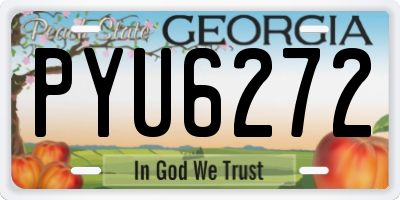 GA license plate PYU6272
