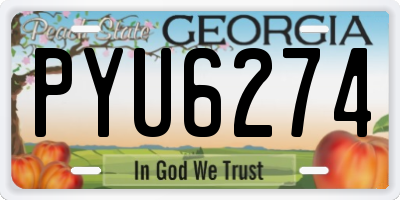 GA license plate PYU6274