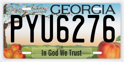 GA license plate PYU6276