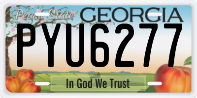 GA license plate PYU6277