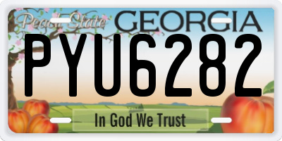 GA license plate PYU6282