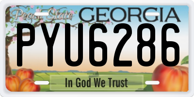 GA license plate PYU6286