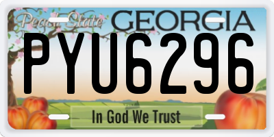 GA license plate PYU6296