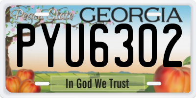GA license plate PYU6302
