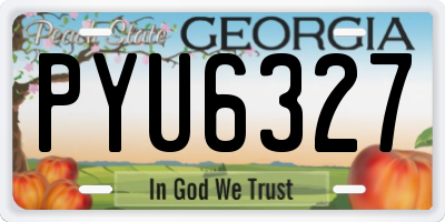 GA license plate PYU6327