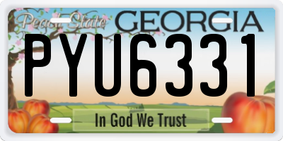 GA license plate PYU6331