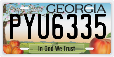 GA license plate PYU6335