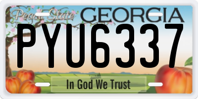 GA license plate PYU6337