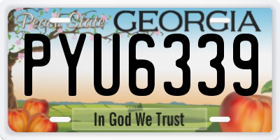 GA license plate PYU6339