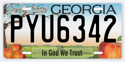 GA license plate PYU6342