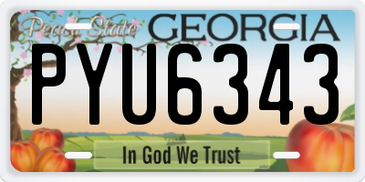 GA license plate PYU6343