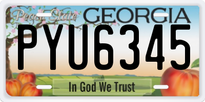 GA license plate PYU6345