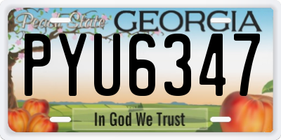 GA license plate PYU6347