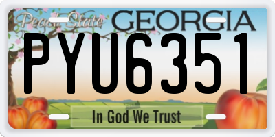 GA license plate PYU6351