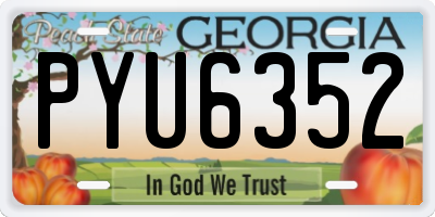 GA license plate PYU6352