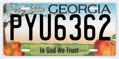GA license plate PYU6362