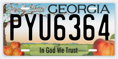 GA license plate PYU6364