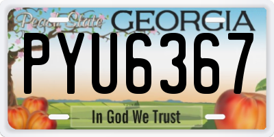 GA license plate PYU6367