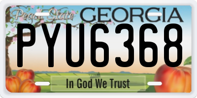 GA license plate PYU6368
