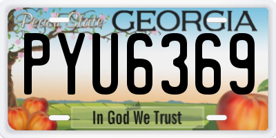 GA license plate PYU6369