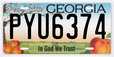 GA license plate PYU6374
