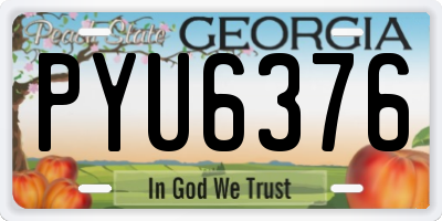 GA license plate PYU6376