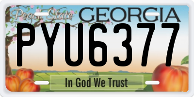 GA license plate PYU6377