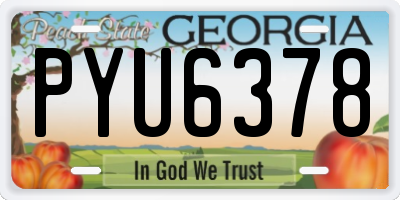 GA license plate PYU6378