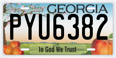 GA license plate PYU6382