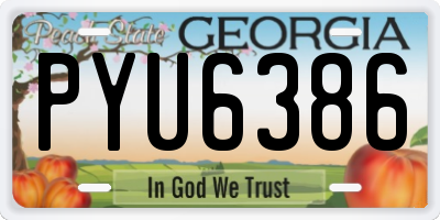 GA license plate PYU6386