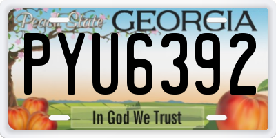 GA license plate PYU6392