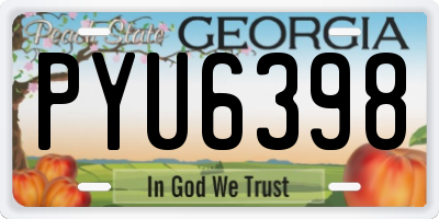 GA license plate PYU6398
