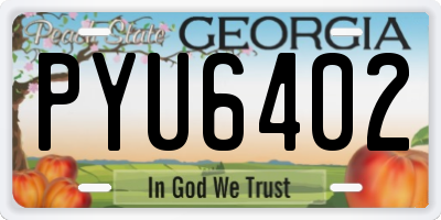 GA license plate PYU6402