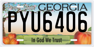 GA license plate PYU6406