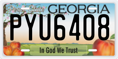 GA license plate PYU6408