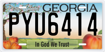 GA license plate PYU6414