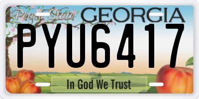 GA license plate PYU6417
