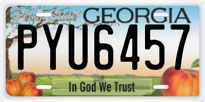 GA license plate PYU6457