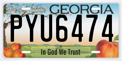 GA license plate PYU6474
