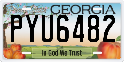GA license plate PYU6482