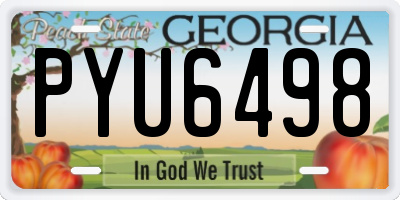 GA license plate PYU6498