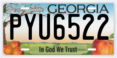 GA license plate PYU6522