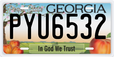 GA license plate PYU6532