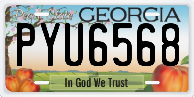 GA license plate PYU6568