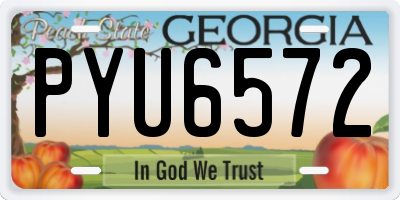 GA license plate PYU6572