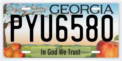GA license plate PYU6580
