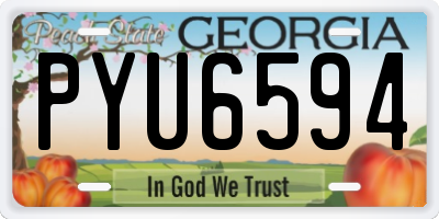 GA license plate PYU6594