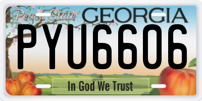 GA license plate PYU6606